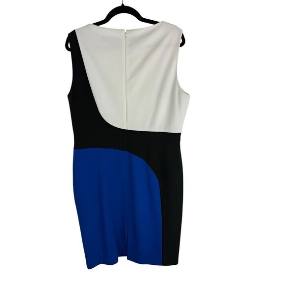 Kasper Black, White, Blue, Aline Dress- size XL - Picture 3 of 7